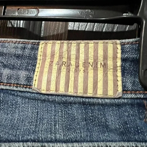 ZARA Skinny Jeans Blue Distressed Hi-Rise Size 2 - Picture 4 of 9